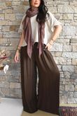 Cyril Crinkelle Wide Leg Pant Chocolate